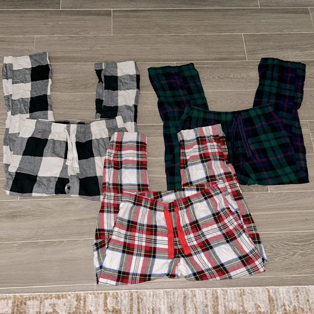 3 old navy plaid pajama pants